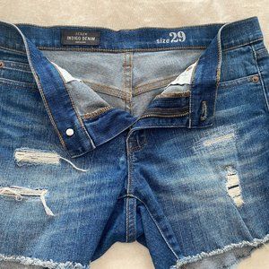 J. Crew Women's Indigo Denim Distressed Shorts_Size 29 Waist